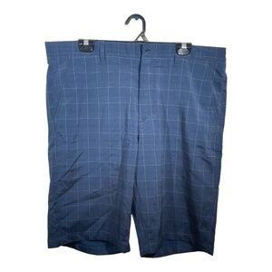 Sunice Mens Plaid Chino Shorts Navy Blue Golf Walking Hiking Size 38